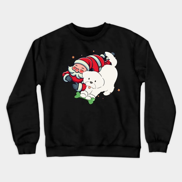 Santa Claus with Dog Crewneck Sweatshirt by Cheeky BB